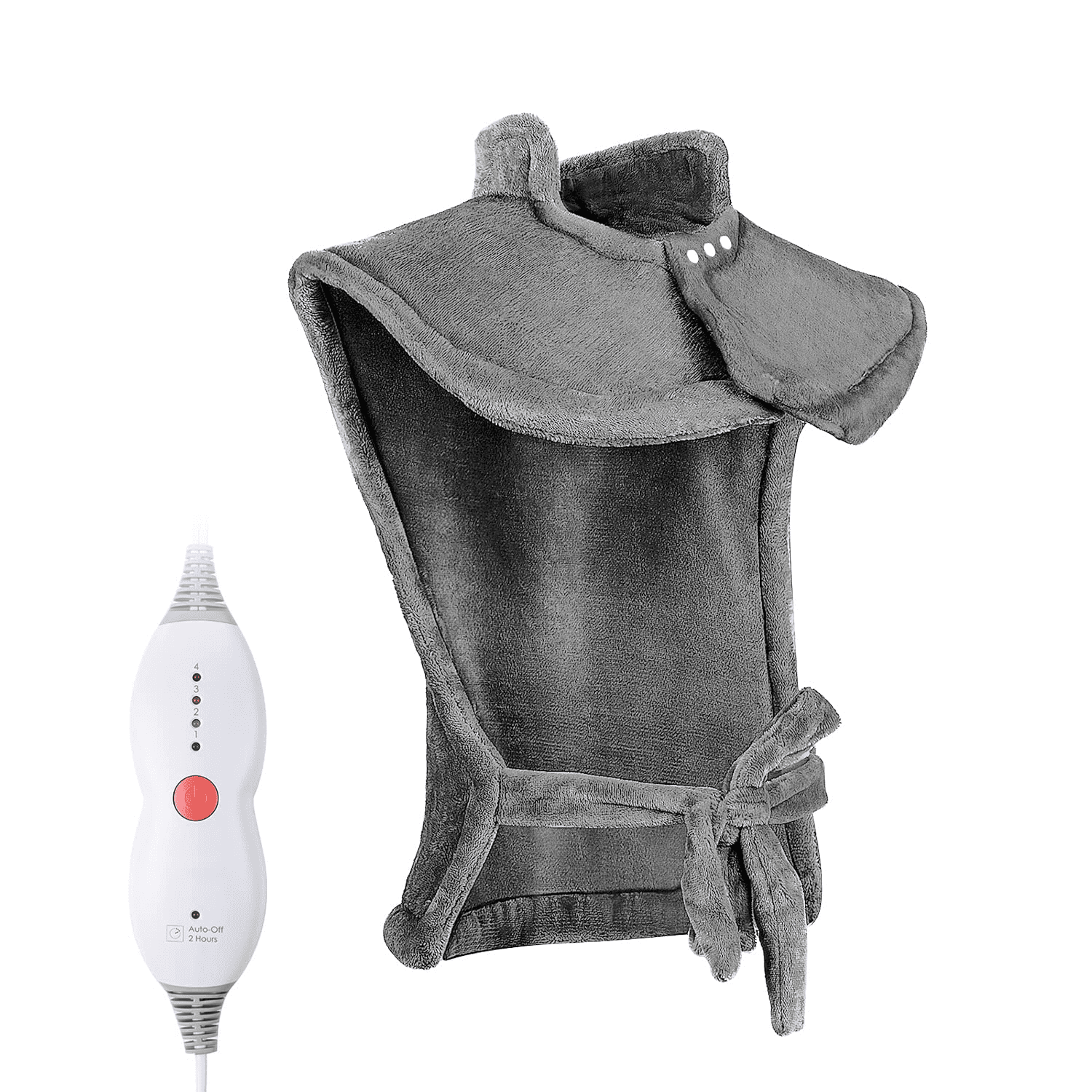 Gasky Large Heating Pad 24'' x 33'' for Shoulder Back with 4 Heating Levels & 2H Auto-off, Machine Washable, Gray