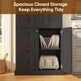 thumbnail image 6 of 71" Tall Pantry Cabinet with 6 Adjustable Shelves,Black Storage Cabinet with Glass Doors,Sturdy Freestanding Cupboard for Kitchen Organization,Living Room, 6 of 10