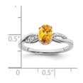 thumbnail image 3 of Auriga Fine Jewelry 14K White Gold Oval Citrine and Diamond Ring for Women Size- 7, 3 of 6