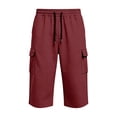 thumbnail image 4 of Dresfit Cargo Shorts for Men Long Baggy Shorts 2026 Summer Multi Pockets Drawstring Hiking Bermuda Shorts Solid Relaxed Fit Loose Running Short Pants 2XL, 4 of 9