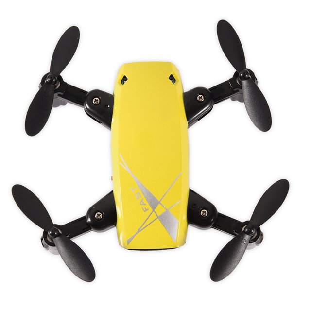 Helicóptero Quadcopter con retorno de una tecla y control remoto plegable RC Drone (amarillo)