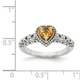 thumbnail image 4 of 925 Sterling Silver With Real 14kt Citrine Ring Size: 7; for Adults and Teens; for Women and Men, 4 of 6