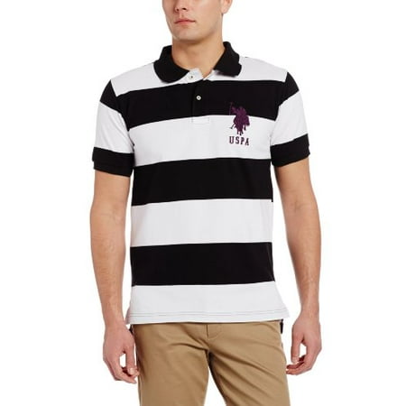 U.S. Polo Assn. Men's Striped Shirt, Black, Large