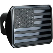 bparts American Black Flag Trailer Metal Hitch Cover Fits 2" Receivers (Black)