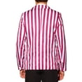 thumbnail image 3 of INSPIRE CHIC Men's Blazers Striped Pattern One Button Notach Lapel Collar Coat M Red White, 3 of 6