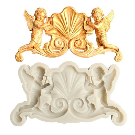 

CHAOMA DIY European Style Cupid Angel Shape Silicone Mold Wedding Cake Border Fondant Mold Cake Decorating Chocolate Clay Molds