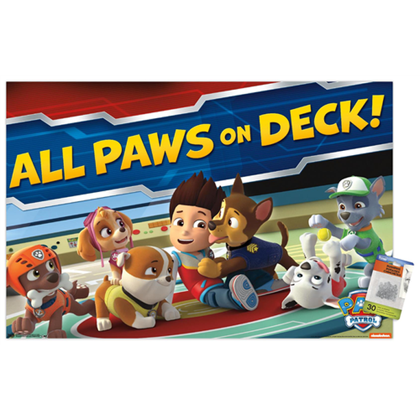 Paw Patrol 'On Deck' Wall Poster - 34x22.4 Inch Glossy Unframed Poster, Official Nickelodeon Kids Room Decor 2 thumbnail image