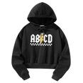 thumbnail image 4 of Sudadera con capucha para mujer, sudadera con capucha, ajuste holgado, ropa deportiva con estampado de letras simples, color negro XL, 4 of 8