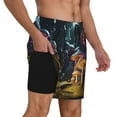 thumbnail image 2 of Fotbe Purple Glowing Mushroom Traje de Baño para Hombre – Shorts de Natación de Secado Rápido con Forro y Bolsillos-Large, 2 of 6