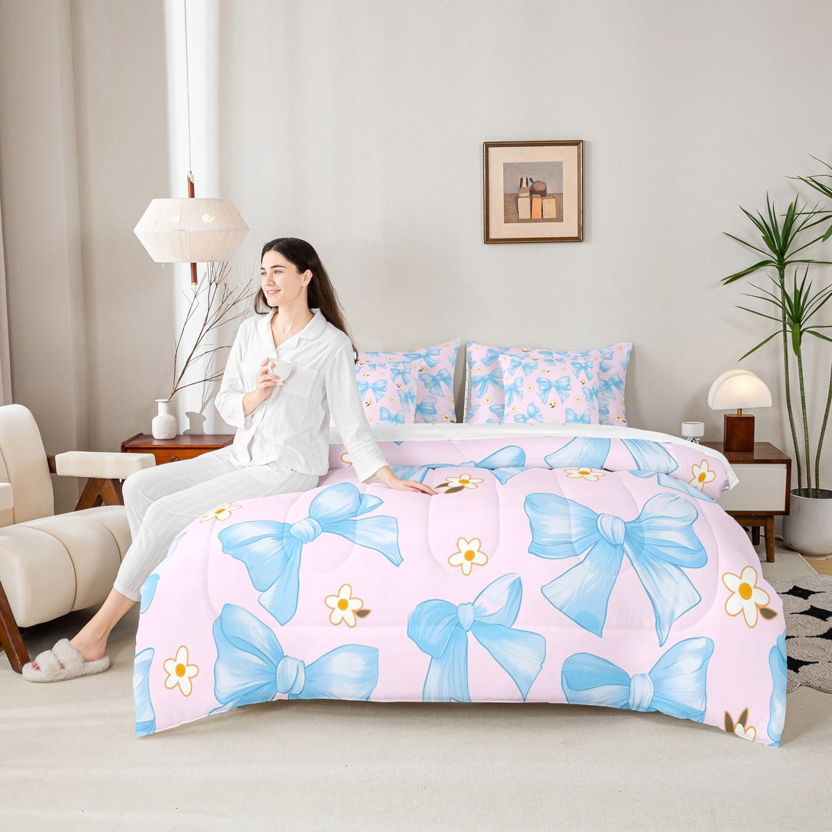 MICKEY FLOWER BED+VACATION PACKAGESグッズ Disney Mickey Mouse 4-Piece Cartoon Jersey Double Bed in a