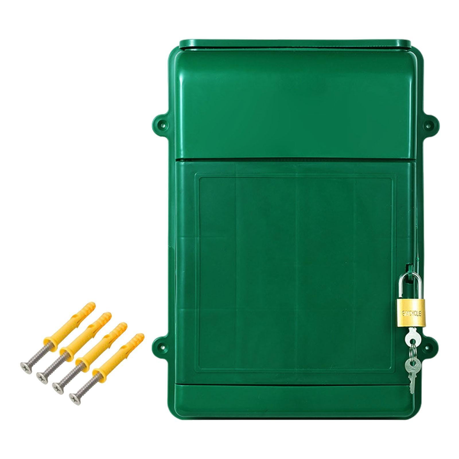 Baoblaze Wall Mounted Mailbox with Lock Ballot Box Multifunctional Suggestion Case Organizer 34.5x26x10cm Letter Box for Hotel Business Green