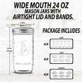 thumbnail image 5 of Wide Mouth Mason Jars 24 oz - (6 Pack) - Clear Glass Pint and a Half Mason Jars With Airtight Lids and Bands, 5 of 5