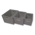 thumbnail image 1 of ITY International - Set of 3 Fabric Storage Baskets with Handles, Gray, 1 of 5