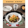 thumbnail image 3 of 13 Inch Round Placemats Set of 6, Black Christmas Non Slip Heat Insulation PP Table Mats, Snowman Snowflake Xmas Tree Gifts Washable Place Mats for Kitchen Dining Party Table Decor, 3 of 7