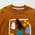 thumbnail image 4 of Yindaity 4t Boys Clothes Toddler Boys Sweatshirts Patterned Long Sleeve Pullover Crewneck Tops Shirts(Brown,3-4 Years), 4 of 5