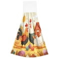 thumbnail image 2 of IAUYY Kitchen Hanging Towels Set of 2 100% Polyester Absorbent, Super Soft Hand Towels with Hanging Loops for Bathroom Kitchen The Chicken and The Egg Surrounded by Wooden Fences, 2 of 7
