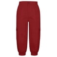 thumbnail image 7 of WIZUTIZ Women's Solid Color High Rise Cropped Jogger Pants with Decorative Buttons Elastic Waist Side Pockets Tapered Ankle Casual Trousers Soft Stretchy, 7 of 7