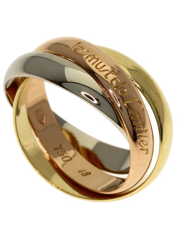 Pre-Owned Cartier Trinity #48 Ring, 18K Yellow Gold/18K White Pink Gold, Women's, CARTIER