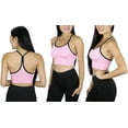thumbnail image 4 of ToBeInStyle Women's 3 Pack Intricate Long Line Racerback Bralette, 4 of 6