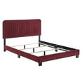 thumbnail image 3 of Modway Celine Channel Tufted Performance Velvet Twin Bed in Maroon Red, 3 of 8