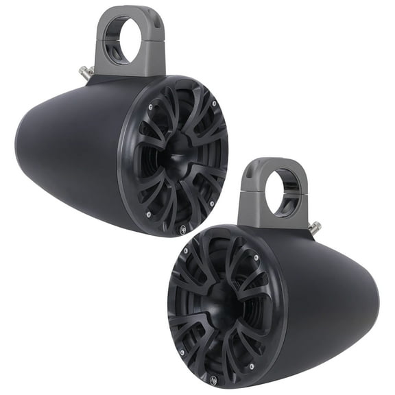 AudioPipe Pair of Black 8" 125 W RMS  4-Ohm Weatherproof Marine Tower Speakers