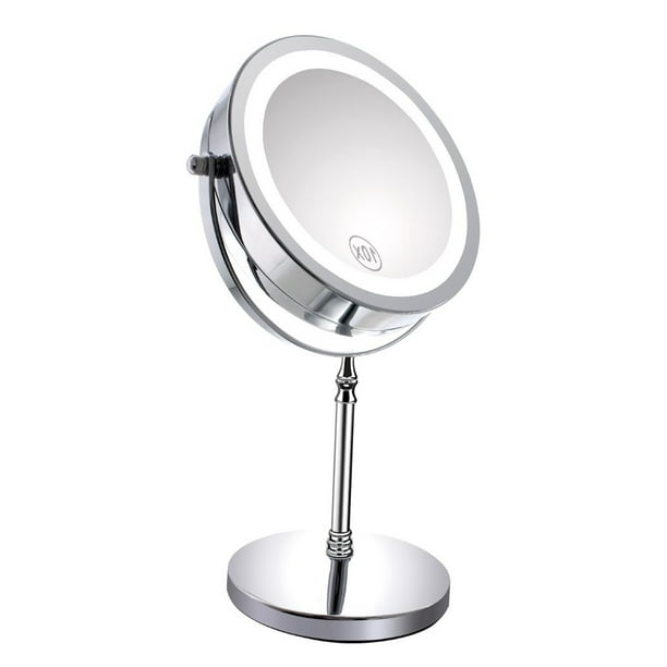 Dual Sided Led Lighted Vanity Mirror, Makeup Mirror 10x Mag