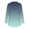 thumbnail image 4 of Long Sleeve T Shirt Tops For Women Round Neck Casual Loose Fitting Summer Fall Comfy Tie-Dye Color Block Gradient T-Shirt Blouse Tops,Army Green,S, 4 of 5