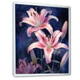 thumbnail image 2 of Designart "Petals Of Pink And Blue Lilies" Lilies Floater Framed Wall Art Prints, 2 of 5