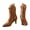 Brown, variant on Women's Ankle Boots Low Kitten Heel Pointed Toe Booties Side Zipper Fall Shoes