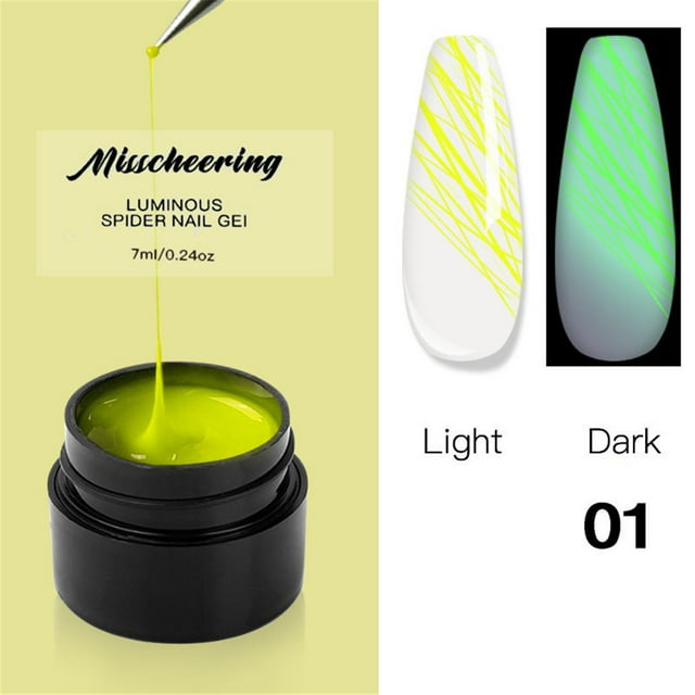 Uñas postizas a presión, regalos para mujeres, pegamento luminoso cepillado, pintura para uñas, fototerapia elástica, pegamento Spider, 8 ml, gancho de rodillo