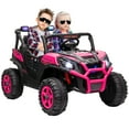thumbnail image 1 of Qaba Voiture Électrique 2 Places 24V pour Enfants avec Télécommande, Rose, 1 of 9