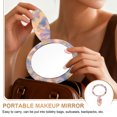 thumbnail image 6 of Uxcell Handheld Mirror, Round Hand Held Mirror with Handle Acetic Acid Vintage Portable Lightweight Cosmetic Supplies for Women Travel Makeup Salon, Multicolor Floral, 6 of 7