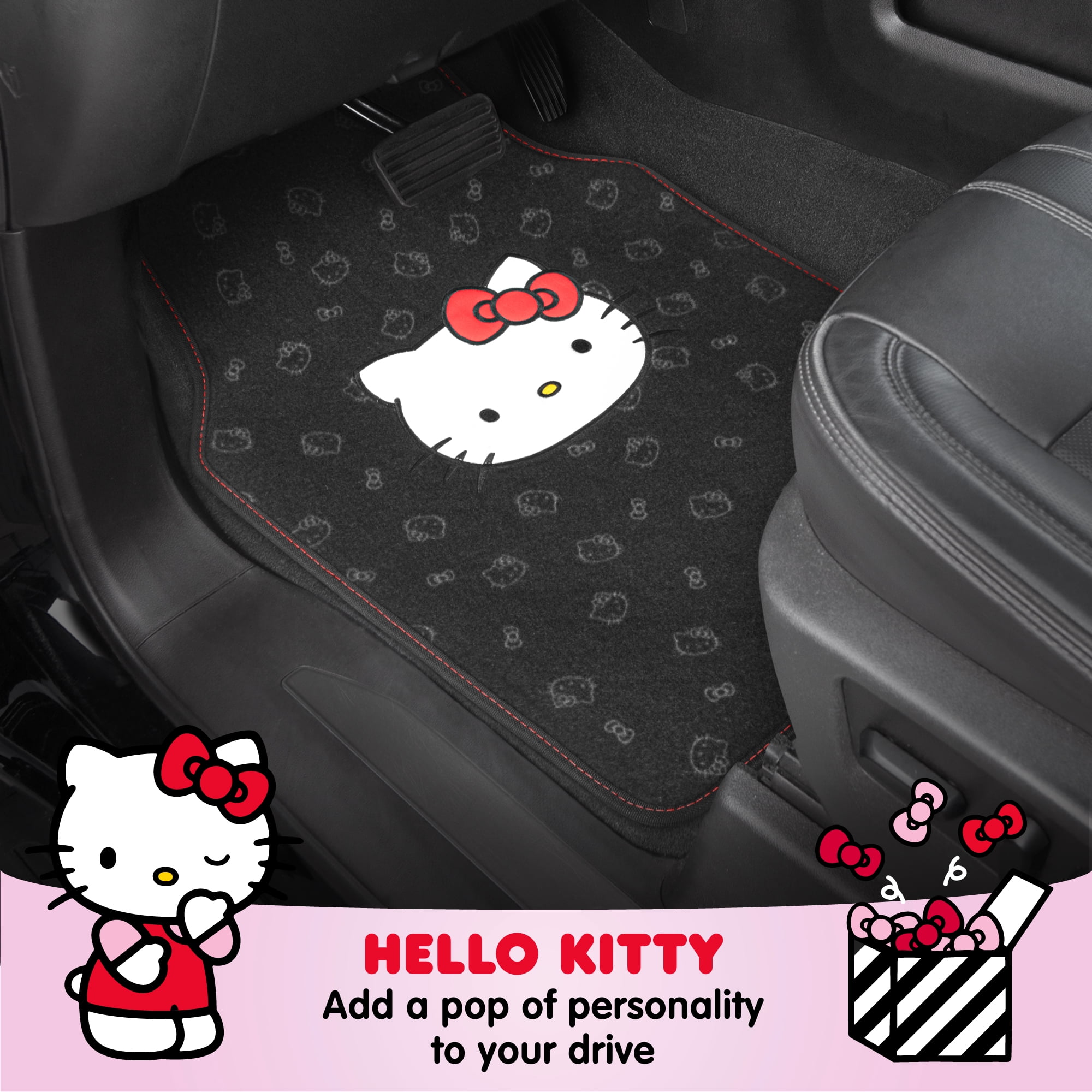 Hello Kitty Carpet Car Floor Mats - Universal Fit for Cars, SUVs & Trucks