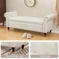 thumbnail image 3 of Aukfa 64 inch Oversized Storage Ottoman Bench, Lift Top Storage Chest for Bedroom, Sherpa, White, 3 of 12