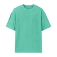 thumbnail image 4 of Oversized Tshirts For Men Vintage Short Sleeve Shirts Acid Wash Basic Tees,Green XL, 4 of 6