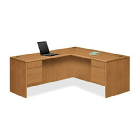 Hon Company Oak Desk - HON Company HON10799CC Desk- Dbl Ped- 72inchx36inch- Harvest