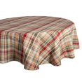 thumbnail image 1 of Mantel redondo a cuadros DII Give Thanks de algodón 178 cm, 1 of 6