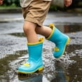 thumbnail image 3 of Otqutp Toddler Rain Boots Waterproof Lightweight Kids Rubber Boots Easy-On Rainboots Cute Cat Non-Slip Sole Rain Shoes for Boys Girls, 3 of 9