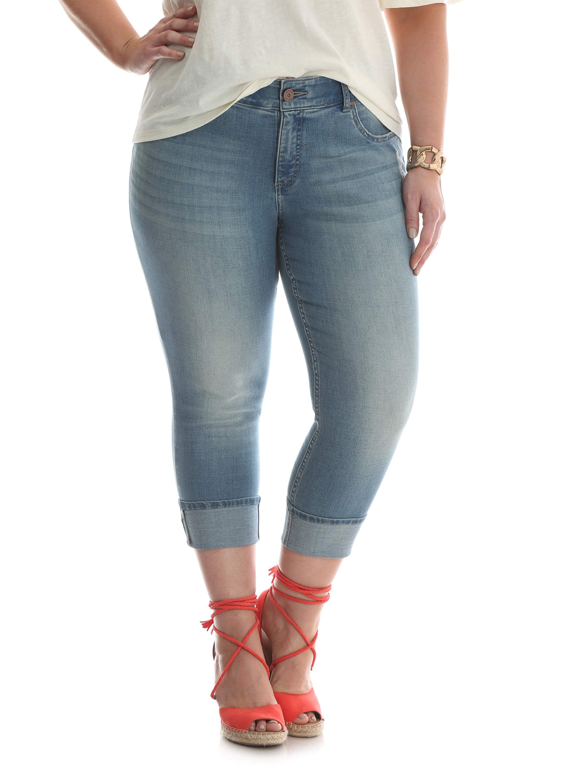 Lee Riders Women's Plus Modern Midrise Cuffed Capri