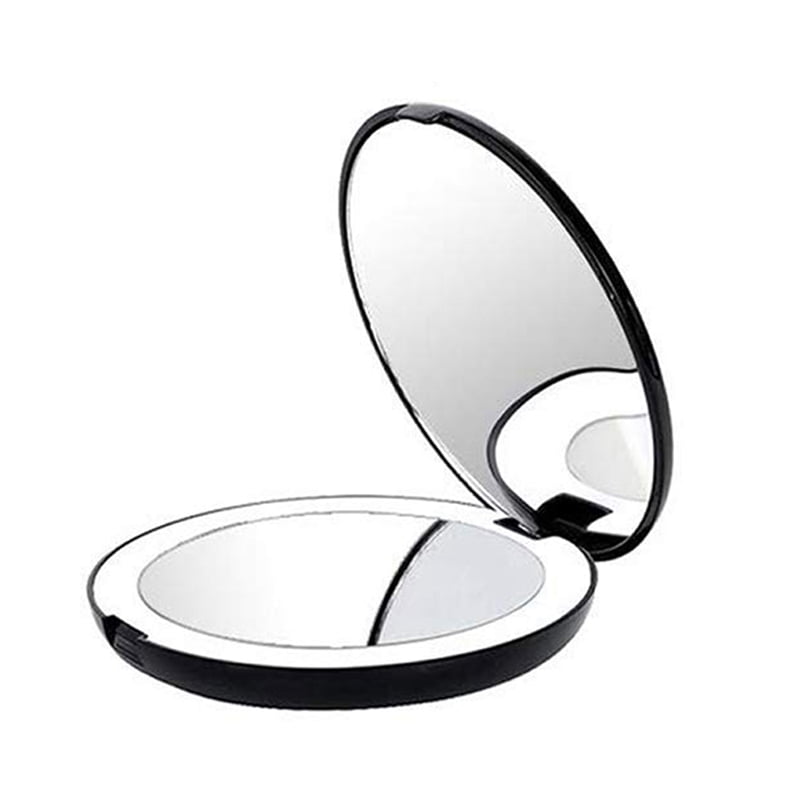 Portable Folding Mirror with LED Light , 10X Magnifying Glass, 12 Lamp ...