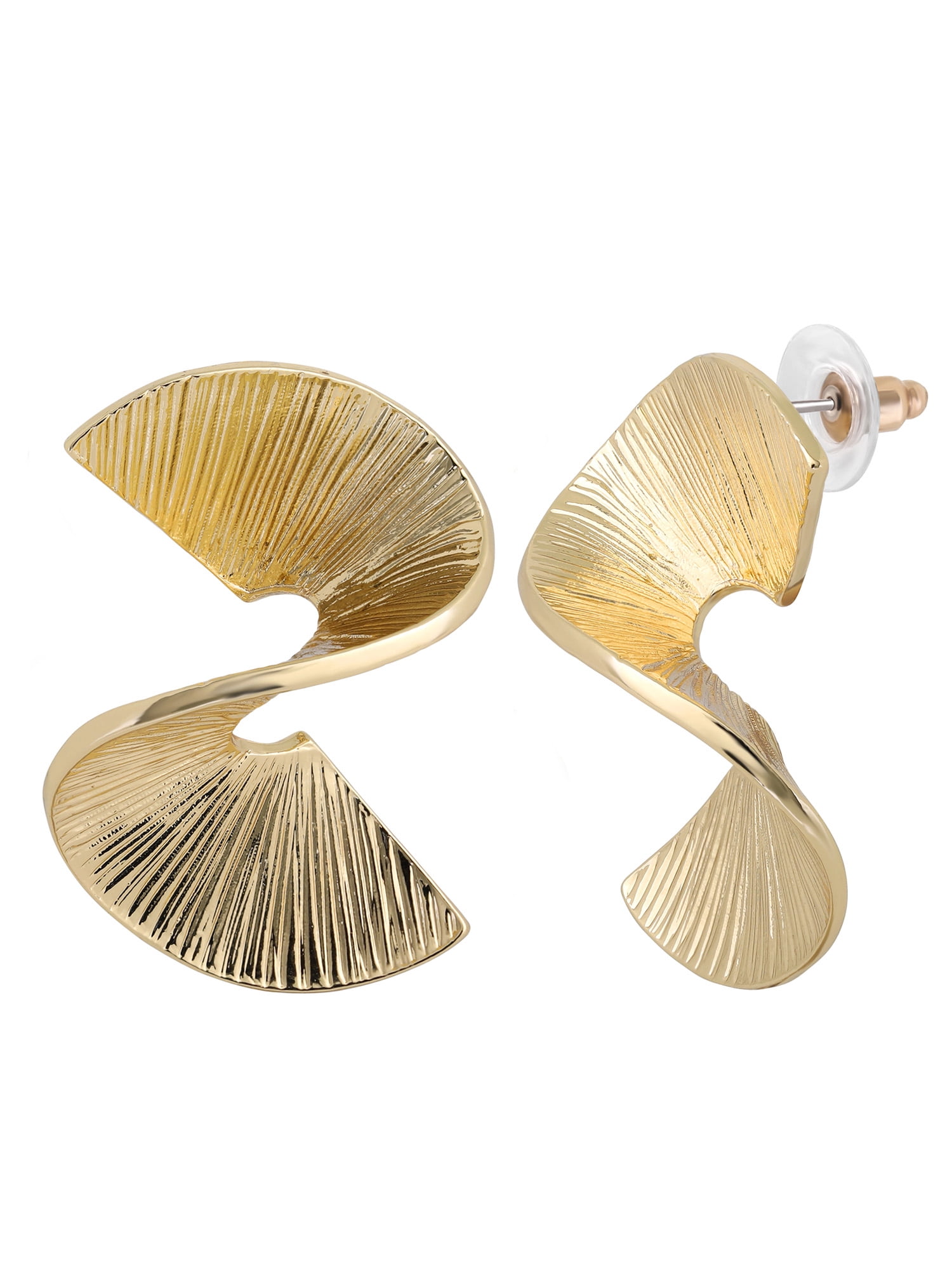 Jessica Simpson Gold Abstract Fan Statement Women's Earrings