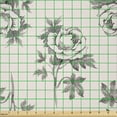 thumbnail image 2 of Ambesonne Floral Fabric by the Yard Microfiber, Hand Drawn Romantic Rose, 1 Yard, Pale Rose Ivory and Grey, 2 of 4