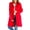 Red, variant on Fall Winter Women Woolen Jacket Hooded Mid Length Hoop Decor at Back Single-breasted Long Sleeves Solid Color Commuting Daily Wear Overcoat
