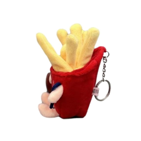 Aurgiarme Cartoon Burger Plush Keychain Backpack Pendant Hotdog Keyring Handbag Decors Women Accessories Kids Birthday