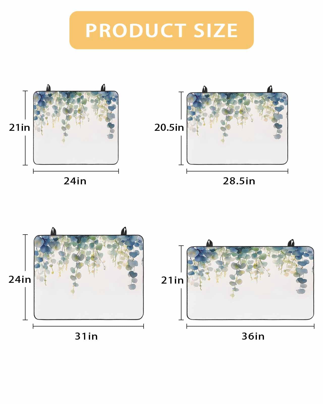 nqOlkjepod Large Induction Cooktop Protector Mat 36"x21", Watercolor Leaaves Stove Top Covers for Electric Stove, Spring Rustic Watercolor Botanical Stove Burner Cover Mats, Glass Top Stove Cover