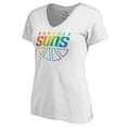 thumbnail image 2 of Women's White Phoenix Suns Team Pride Wordmark V-Neck T-Shirt, 2 of 3
