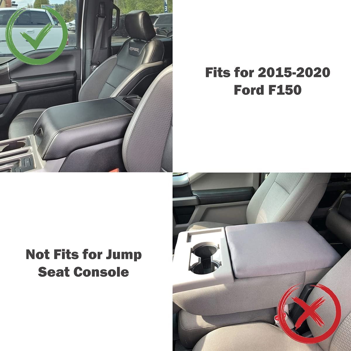 LANZMYAN Auto Center Console Cover Armrest Seat Box Protector Cushion Pad for Ford F150 2015 2016 2017 2018 2019 2020 