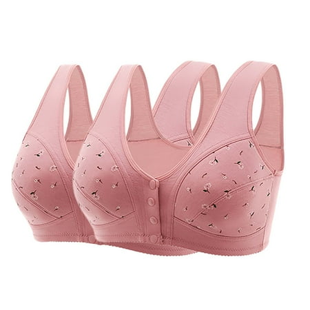 HYSYSB Sports Bras for Women balconette Bras for Women womens Bras No Underwire Full Support strappy Sports Bra bras for Strap Up Bras No Underwire Wireless Bras cotton Sports Bra Pink 52