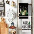 thumbnail image 3 of Pink Xmas Tree Merry Christmas Kitchen Towels Dish Towels, Farmhouse Star Holiday Winter Decoration Hand Towels Set of 2 Christmas Hand Towels for Bathroom, 3 of 3