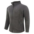 thumbnail image 2 of JUSLIO Winter Coats for Men Casual Pockets Long Sleeve Zipper Coat Standing Collar Casual Jackets Fleece Coats Gray 3XL, 2 of 7